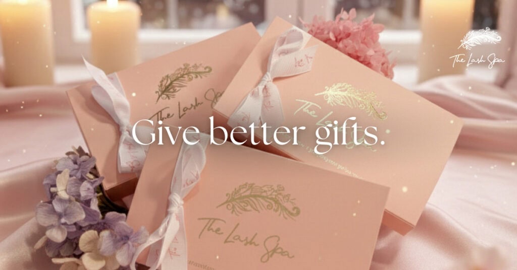 Close-up of a woman receiving eyelash extensions at The Lash Spa in Australia. Enhancing natural beauty with expert lash services.